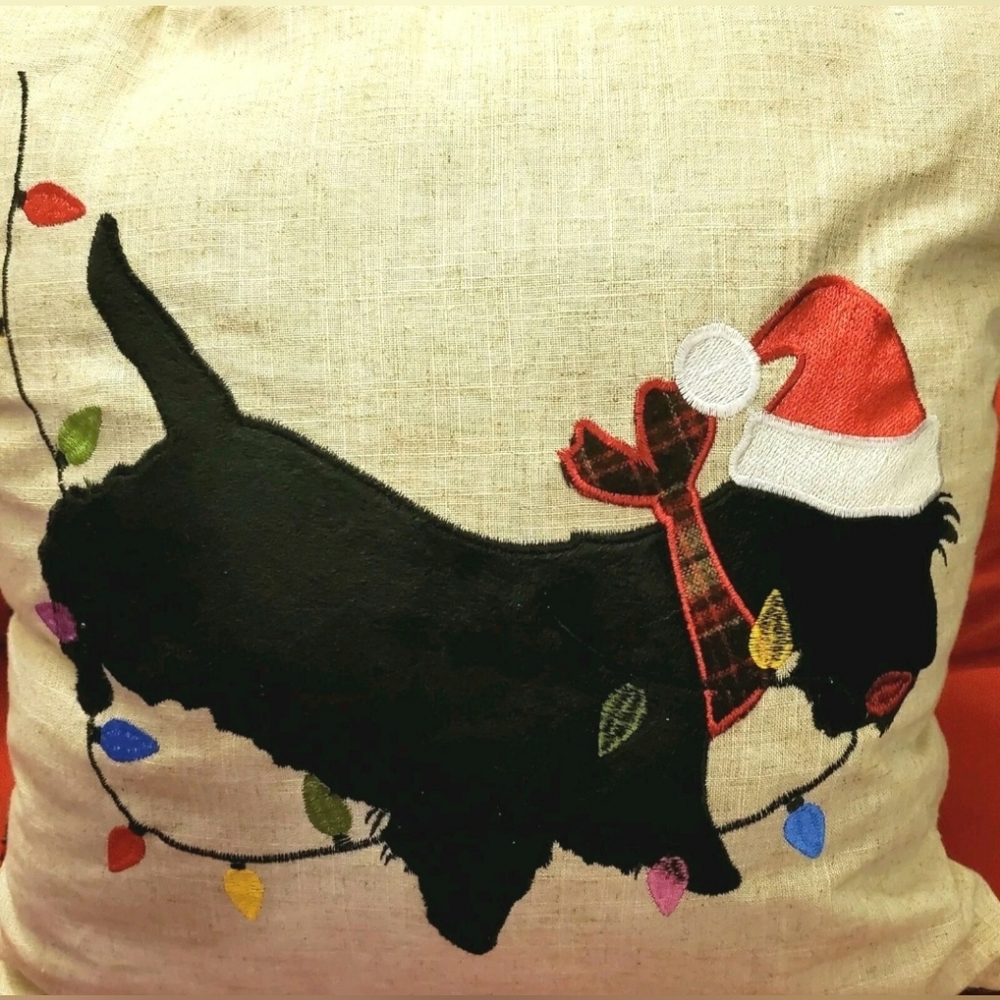 Festive Dog Accent Pillow